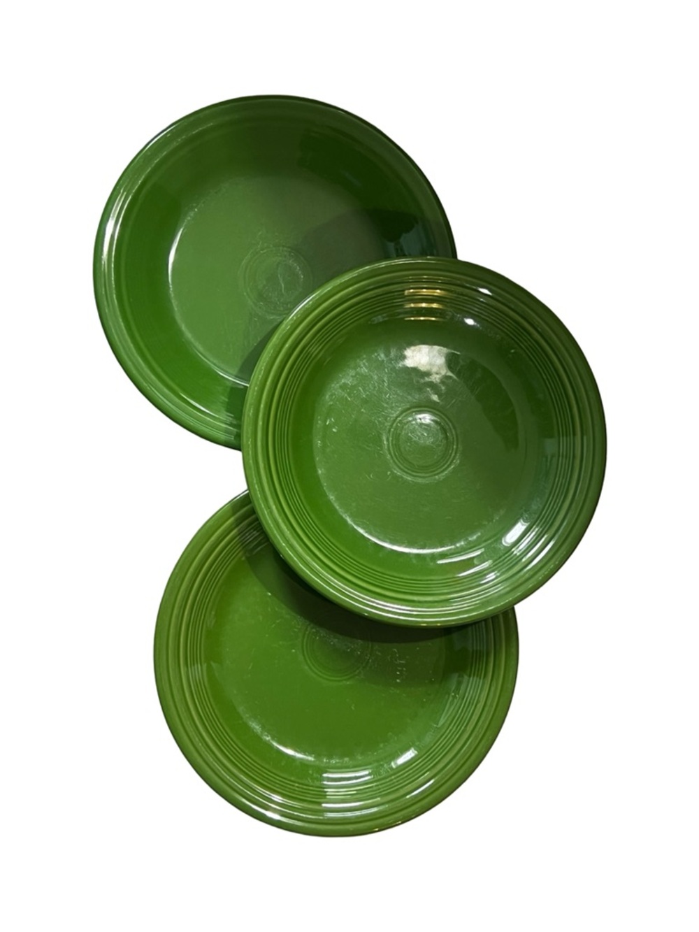 Fiesta Green Ceramic Dinner Plates - Set of 3 size 10.5”